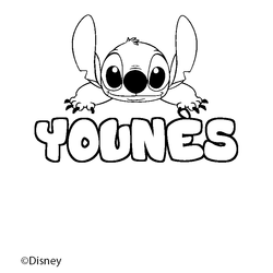 Coloraci&oacute;n del nombre YOUN&Egrave;S - decorado Stitch
