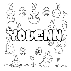 Coloraci&oacute;n del nombre YOUENN - decorado Pascua