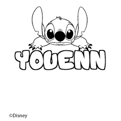 Coloraci&oacute;n del nombre YOUENN - decorado Stitch