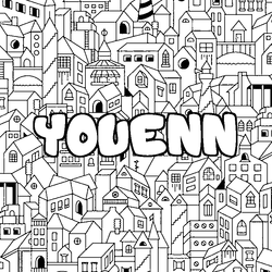 Coloraci&oacute;n del nombre YOUENN - decorado ciudad