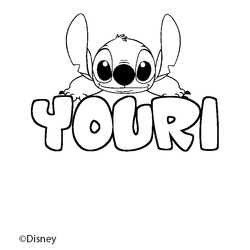 Coloraci&oacute;n del nombre YOURI - decorado Stitch