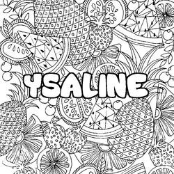 Coloraci&oacute;n del nombre YSALINE - decorado mandala de frutas