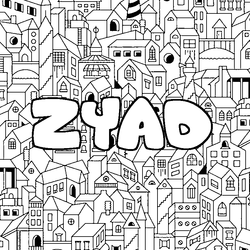 Coloraci&oacute;n del nombre ZYAD - decorado ciudad