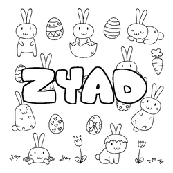 Coloraci&oacute;n del nombre ZYAD - decorado Pascua