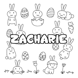 Coloraci&oacute;n del nombre ZACHARIE - decorado Pascua