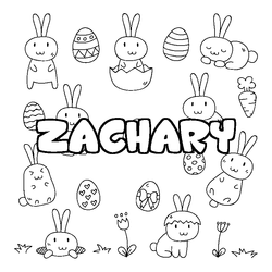 Coloraci&oacute;n del nombre ZACHARY - decorado Pascua