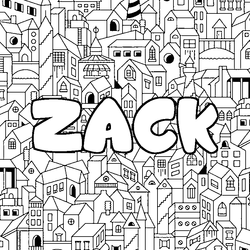 Coloraci&oacute;n del nombre ZACK - decorado ciudad