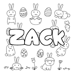 Coloraci&oacute;n del nombre ZACK - decorado Pascua