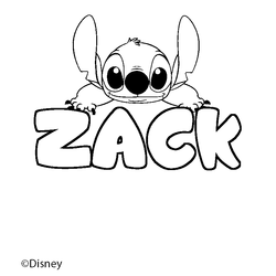 Coloraci&oacute;n del nombre ZACK - decorado Stitch