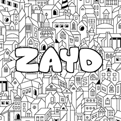 Coloraci&oacute;n del nombre ZAYD - decorado ciudad