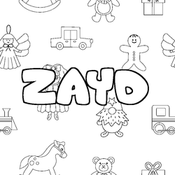 Coloraci&oacute;n del nombre ZAYD - decorado juguetes