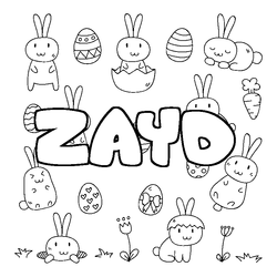 Coloraci&oacute;n del nombre ZAYD - decorado Pascua