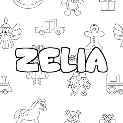 Coloraci&oacute;n del nombre ZELIA - decorado juguetes