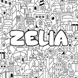 Coloraci&oacute;n del nombre ZELIA - decorado ciudad