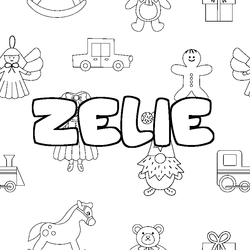 Coloraci&oacute;n del nombre ZELIE - decorado juguetes