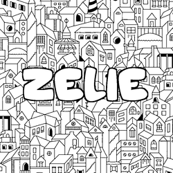 Coloraci&oacute;n del nombre ZELIE - decorado ciudad