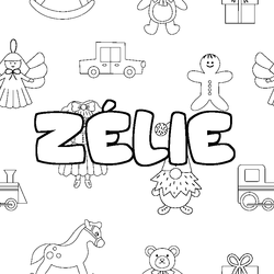 Coloraci&oacute;n del nombre Z&Eacute;LIE - decorado juguetes