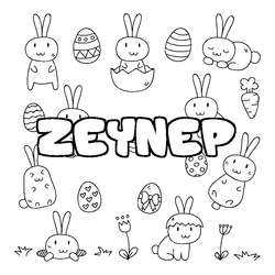 Coloraci&oacute;n del nombre ZEYNEP - decorado Pascua