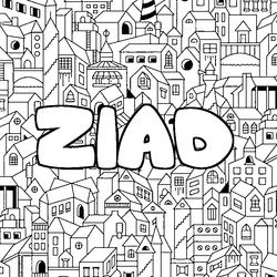 Coloraci&oacute;n del nombre ZIAD - decorado ciudad