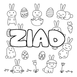 Coloraci&oacute;n del nombre ZIAD - decorado Pascua