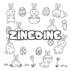 Coloraci&oacute;n del nombre ZINEDINE - decorado Pascua