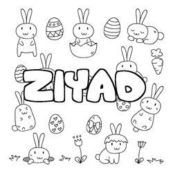 Coloraci&oacute;n del nombre ZIYAD - decorado Pascua