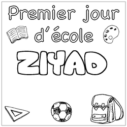 Coloraci&oacute;n del nombre ZIYAD - decorado primer d&iacute;a de escuela