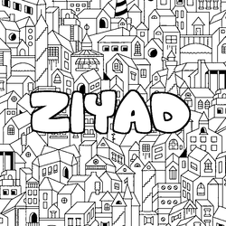 Coloraci&oacute;n del nombre ZIYAD - decorado ciudad