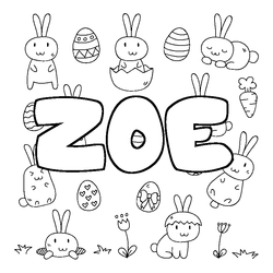 Coloraci&oacute;n del nombre ZOE - decorado Pascua
