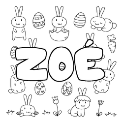 Coloraci&oacute;n del nombre ZO&Eacute; - decorado Pascua