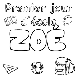 Coloraci&oacute;n del nombre ZO&Eacute; - decorado primer d&iacute;a de escuela
